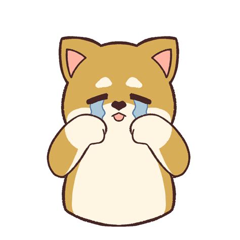 Animated Illustration of a Dog Crying with Tears | UGOKAWA