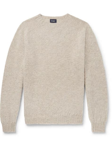 Drake's - Brushed Shetland Wool Sweater - Gray Drake's