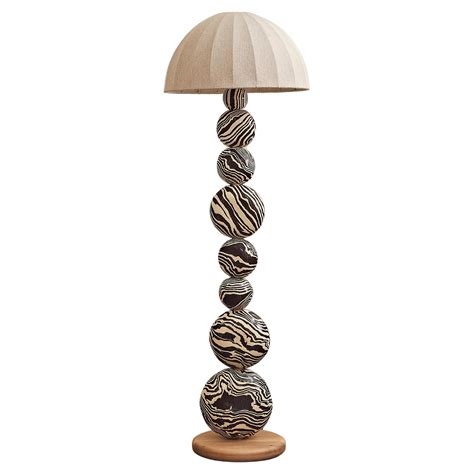 Henry Holland Studio Handmade Brown and White Ceramic Sphere Floor Lamp ...