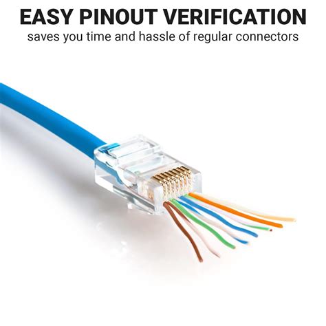 AmSecu 200-Pack RJ45 Pass Through Connector, Cat6, Gold India | Ubuy