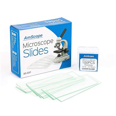 AmScope BS-50P-100S-22 Pre-Cleaned Blank Ground Edge Glass Microscope ...