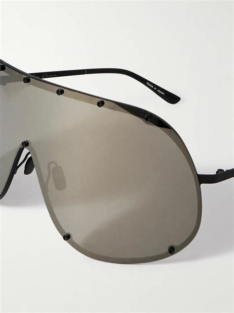 Rick Owens - Shield Aviator-Style Stainless Steel Sunglasses Rick Owens