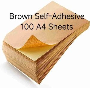 samfashion Adhesive Brown A4 100 Sheets Printable Laser Inkjet Inktank ...