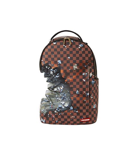 Backpack Sprayground Shark Bite Explosion Brown Unisex