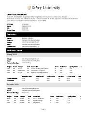 Image result for DeVry University Transcript