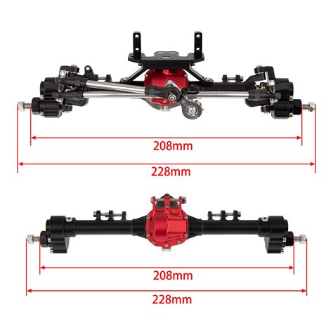 MEUS Racing Metal SCX10 Axles Front and Rear Portal Axles for Axial SC