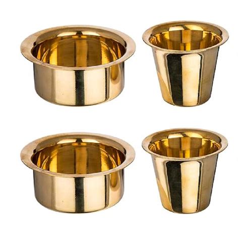 Buy Tangerine Brass Dabara Set, Brass Filter Coffee Davara/Tumbler Set ...