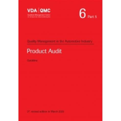 VDA 6 Part 5 Product Audit, 3rd Revised Edition: 2020 - Engineering ...