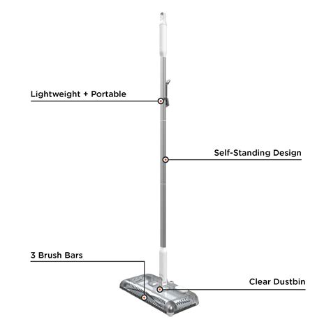 50 Minute Powered Floor Sweeper - Powder White | BLACK+DECKER