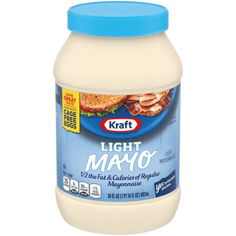 Light Mayo with One Half the Fat & Calories of Regular Mayonnaise ...