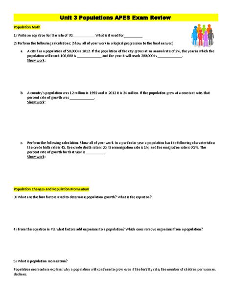 Unit 3: APES Populations Exam Review & Key Concepts - Studocu