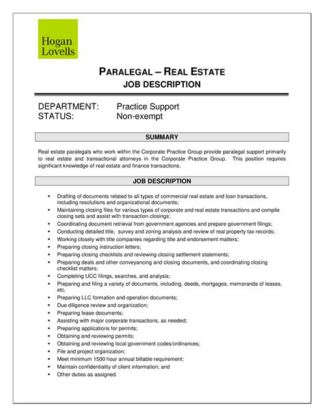 Real Estate Paralegal Resume – promotiontunturirecumbentexercisebike