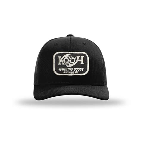 Koch Sporting Goods Black Adjustable Trucker Hat with Black/White ...