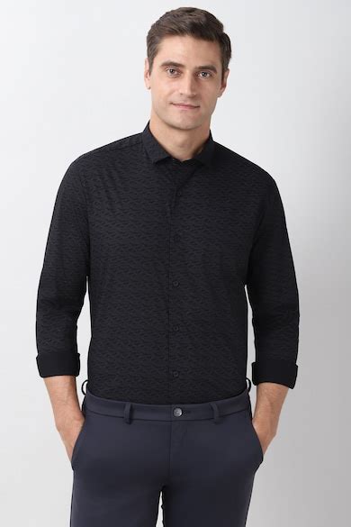 Buy Men Black Slim Fit Full Sleeves Formal Shirt Online - 40018917 ...