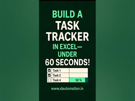 BUILD A TASK TRACKER IN EXCEL—UNDER 60 SECONDS! #shorts #xlautomation