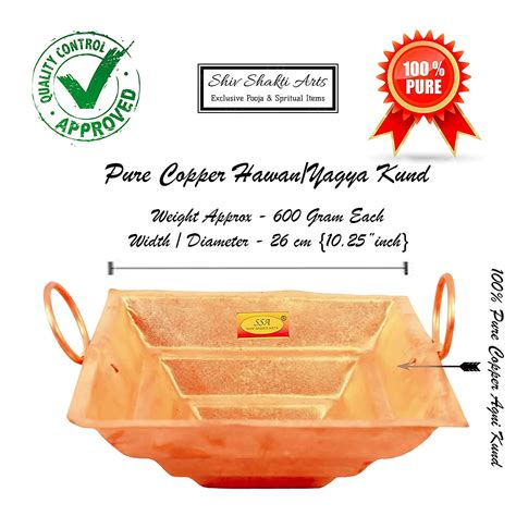 Pure Copper Hawan Kund | Yagya Kund with Hawan Samagri & Navgrah Samid ...