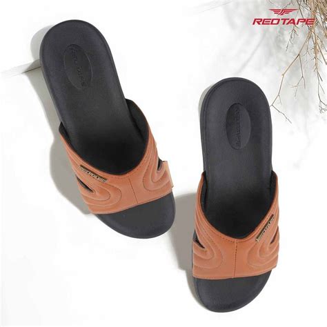 Buy Red Tape Women Tan Eva Round Toe Comfort Sliders Online
