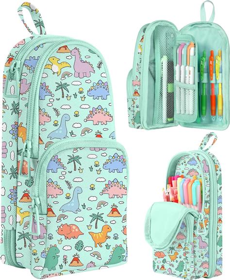 Sky Tech Tech Pencil Case For Girls 3 Compartment Cute Aesthetic Canvas ...