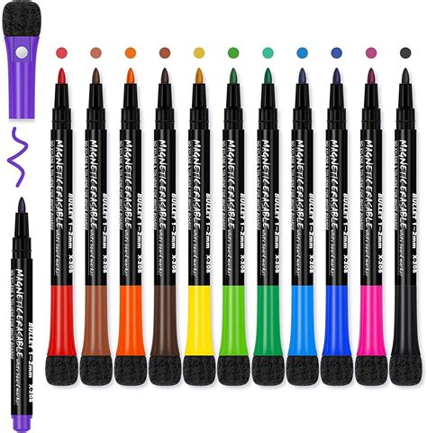 THECLOUDMALL® Magnetic Dry Erase Markers Fine Tip, Whiteboard Markers ...