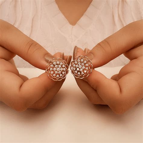 Buy Zora Rose Gold Diamond Earrings 18 KT rose gold (5.93 gm). | Online ...