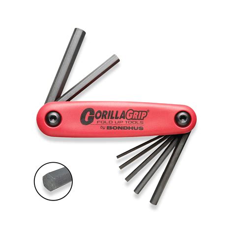 BONDHUS Gorilla Grip Hex Fold Up Allen Key Set 7pcs 2-8mm 12587 - RDG Tools