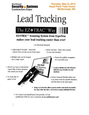 Fillable Online neacc lead retrieval order forms of ez trac Fax Email ...
