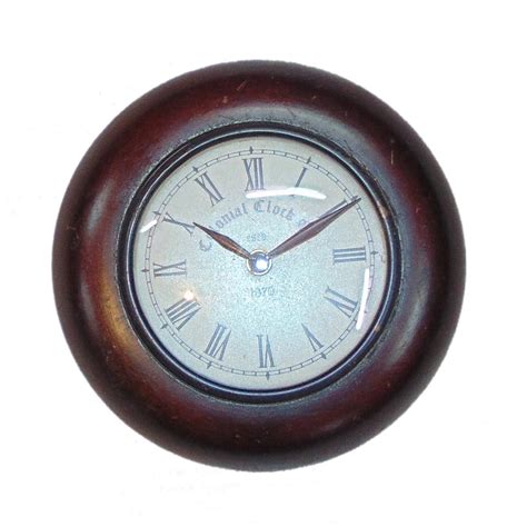 Buy NB Home Interior Brown Color Wooden Round Shape Analogue Wall Clock ...