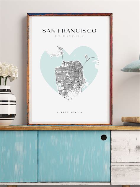 San Francisco City Maps City Map Wall Art Decor Poster of San Francisco ...