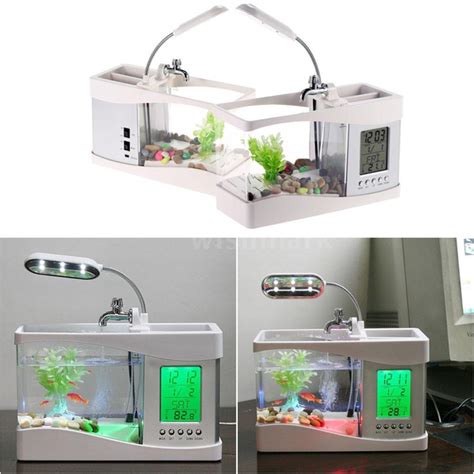LED Light Desktop Mini Fish Tank 的图像结果