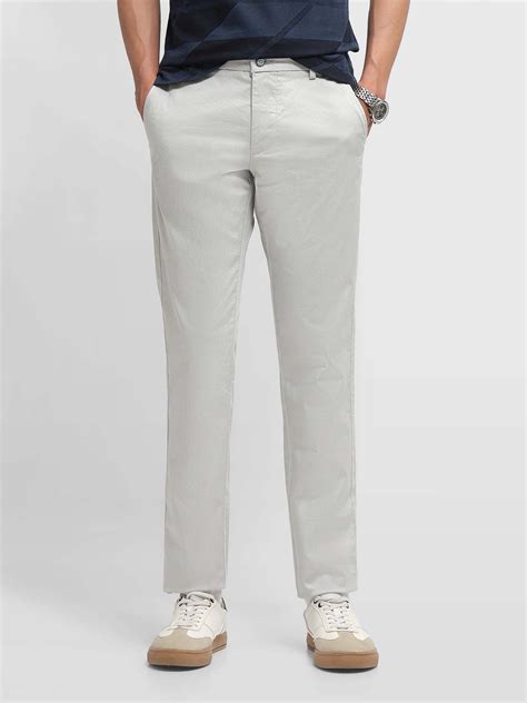 Buy Arrow Sports Men Grey Cotton Self Design Trouser Online