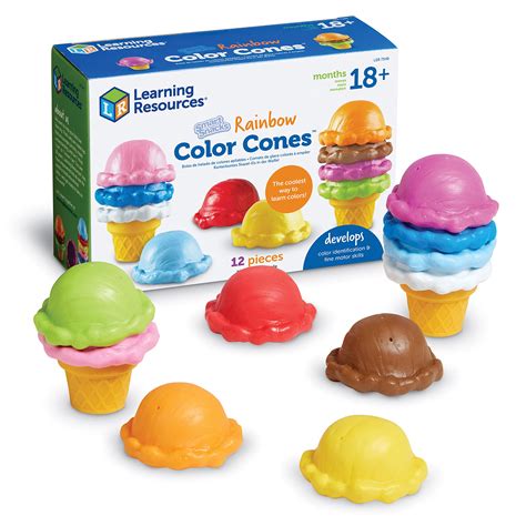 Buy Learning Resources Smart Snacks Rainbow Color Cones - 12 Pieces ...