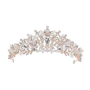 Baroque Beads Handmade Crystal Bridal Crown Tiaras Gold Diadem Tiaras ...