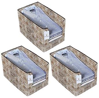 Kuber Industries Exclusive Metalic Printed 3 Piece Non Woven Shirt ...