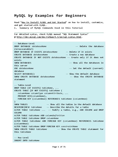 Image result for MySQL Code Examples