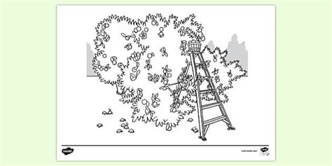 Apple Picking Colouring Page | Colouring Sheets
