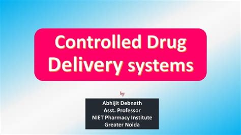 Final Exam Notes on Controlled Drug Delivery Systems BP704T - Studocu