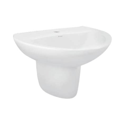 Parryware White Semi Circle Half Pedestal Standard Basin – Decure.in