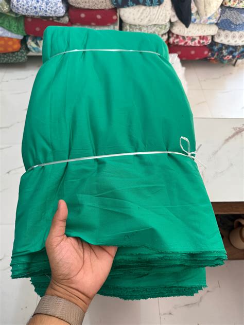 Buy Poplin Cotton Solid Green Fabric – SURPLUS FABRICS