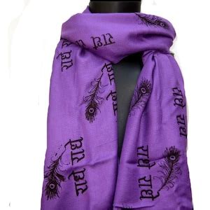 Buy Radhe Krishna Scarf/ Block Print Scarf/ Purple Scarf/ Cotton Scarf ...