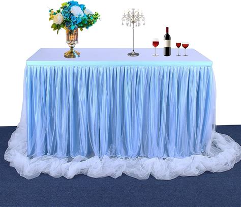 Gonna Da Tavolo In Tulle Fai Da Te - Blu Navy, 427x76 Cm, Per Matrimoni, Compleanni, Decorazioni - Foto 8