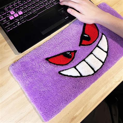 Evil Grin Hand-Tufted Keyboard Rug | Anime Desk & Gaming Setup | Gen Z ...