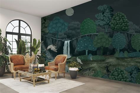Moonlit Forest Mural