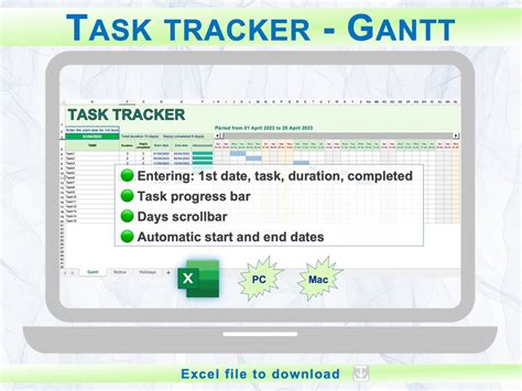 Task Tracker Gantt / Task Tracker / Gantt Chart / Gantt Chart Template ...