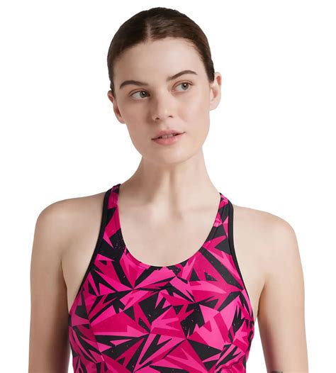 Buy Speedo Hyperboom All Over Printed Racerback Swimdress With Boyleg ...