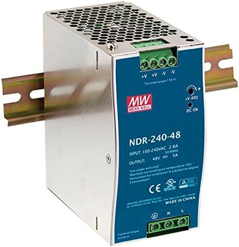 Mean Well NDR-240-24 24V 10 Amp 240W Industrial DIN Rail Power Supply ...