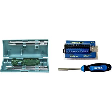 Taparia 802 Screw Driver Set with Neon Bulb & BS31 Steel Bit Driver Set ...