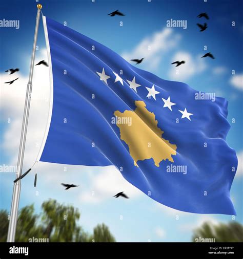3d rendering flag kosovo waving hi-res stock photography and images - Alamy - flag of kosovo