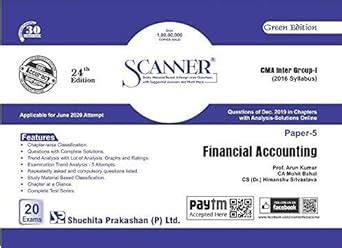 Buy Financial Accounting Scanner CMA Inter Group - I (2016 Syllabus ...