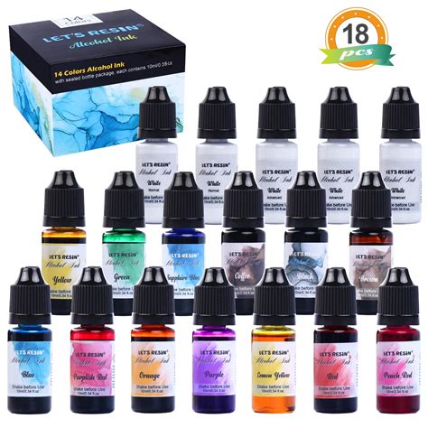 Buy Alcohol Ink Set Epoxy Resin Dye- LET'S RESIN Vibrant Colors Alcohol ...