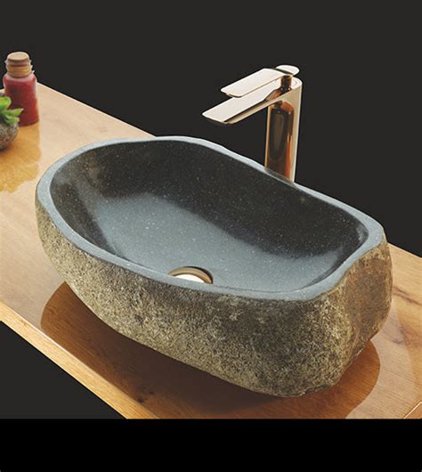 RIVER STONE WASH BASIN - AQUANT - ( RIVER STONE GREYISH BLACK - - 500x ...